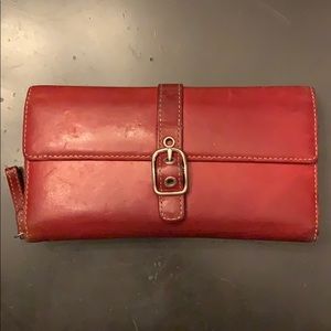 Coach checkbook wallet- classic red